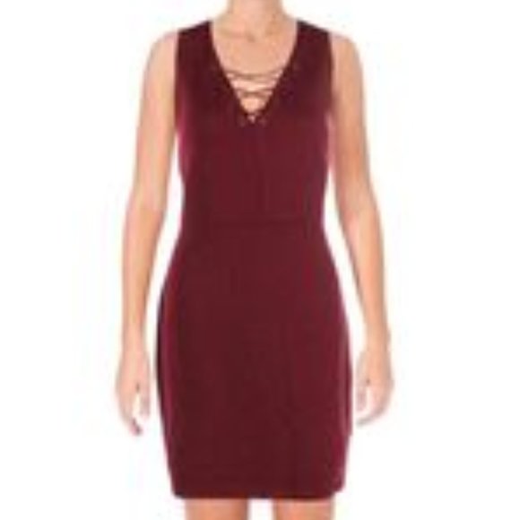 🌻 Jessica Simpson Juniors' Lace-Up Bodycon Dress - Picture 2 of 8